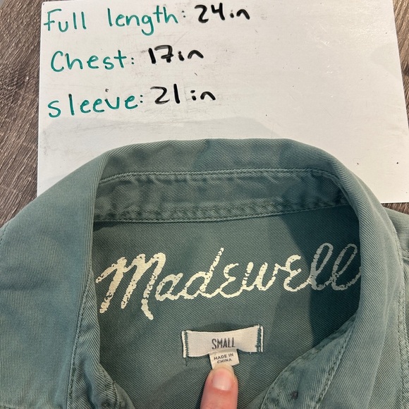 Madewell Women’s Green Cotton Tomboy Work Shirt - Small - Picture 6 of 6